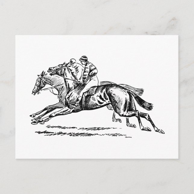 BLACK n WHITE DERBY INVITATION Postkarte (Vorderseite)