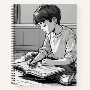 Black N White Study SPIRAL Notebook Notizbuch