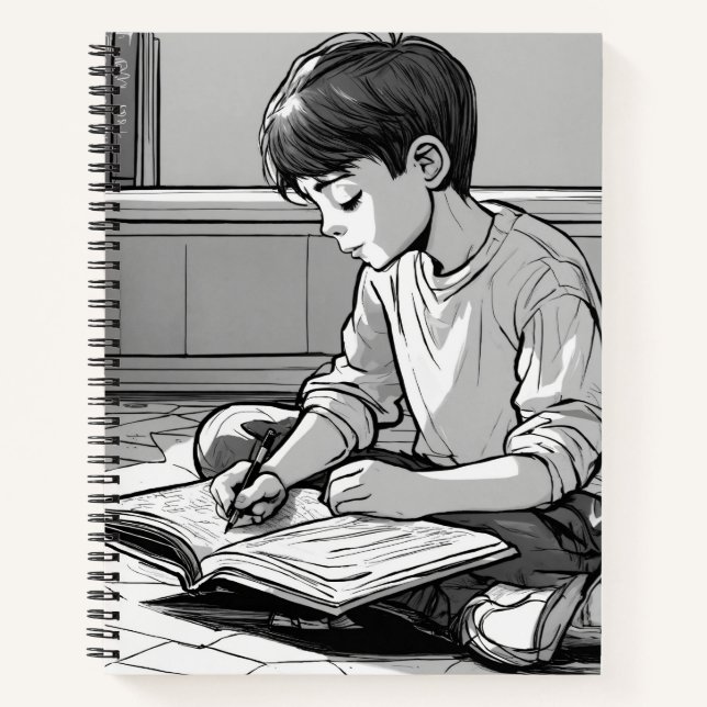 Black N White Study SPIRAL Notebook Notizbuch (Vorderseite)