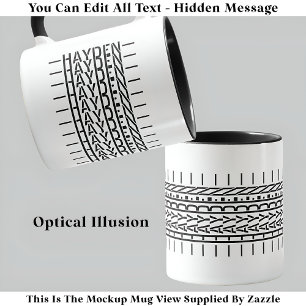 Black Name Hidden Message Trendy Tasse 121B Modern