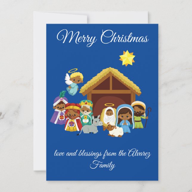Black Nativity Christmas Card Feiertagskarte (Vorderseite)