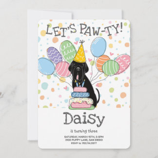 Black Neapolitan Mastiff Dog Birthday Einladung