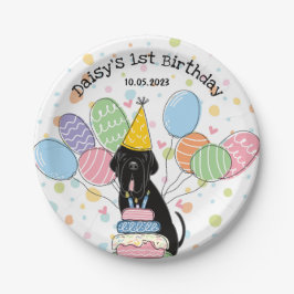 Black Neapolitan Mastiff Dog Birthday Party Pappteller