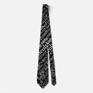 Black Neck Tie mit Text Health - Benutzerdefiniert Krawatte