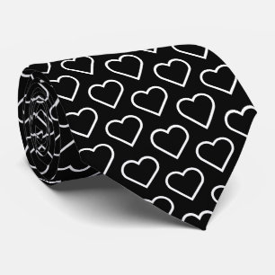 Black Neck Tie with Hearts oder Choose Colors Krawatte