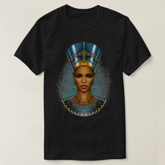 Black Nefertiti Melanin Königin Ägyptische Frauen  T-Shirt (Design vorne)