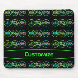 Black & Neon Gamer Mousepad