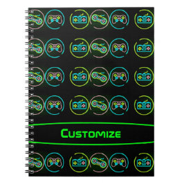 Black & Neon Gamer Notizblock