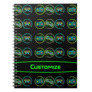 Black & Neon Gamer Notizblock