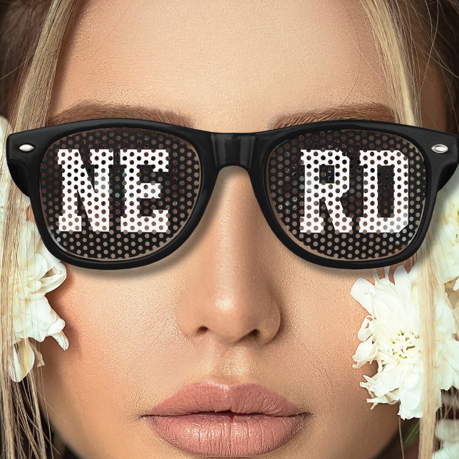 Black Nerd Geek Loner Partybrille (black nerd retro sunglasses)