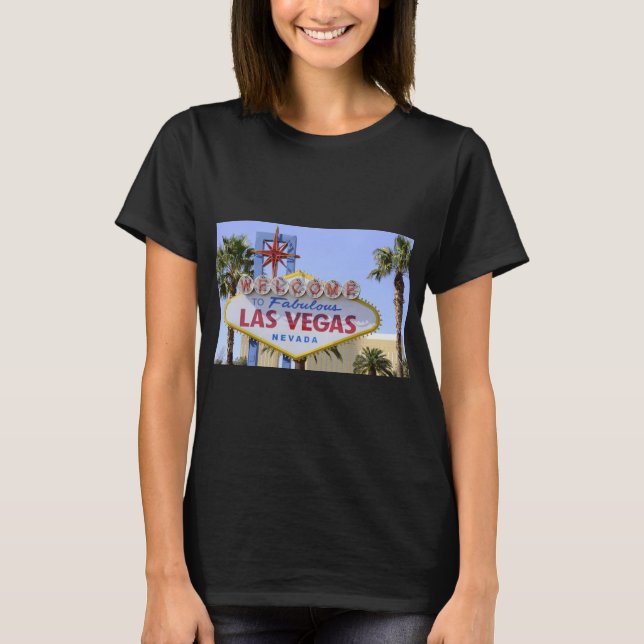 Black Nevada Las Vegas Willkommen T-Shirt (Vorderseite)