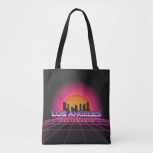 Black New Wave Retro 80er Los Angeles Tote Bag