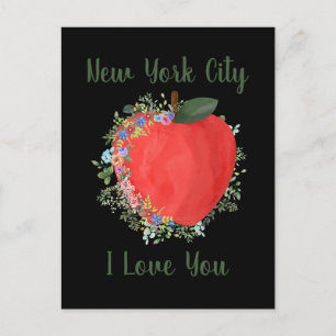 Black New York City I LIEBE YOU Big Apple Postkarte