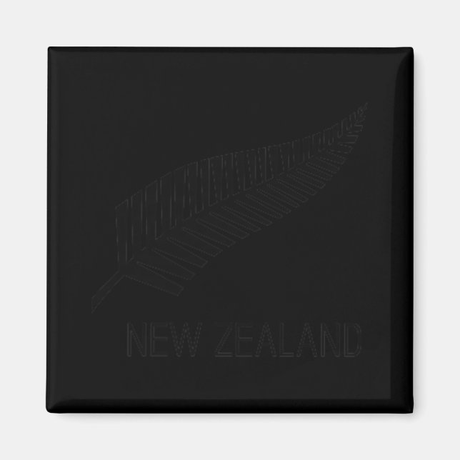 Black New Zealand Fern Shirt Mens Black Proud Kiwi Magnet (Vorne)