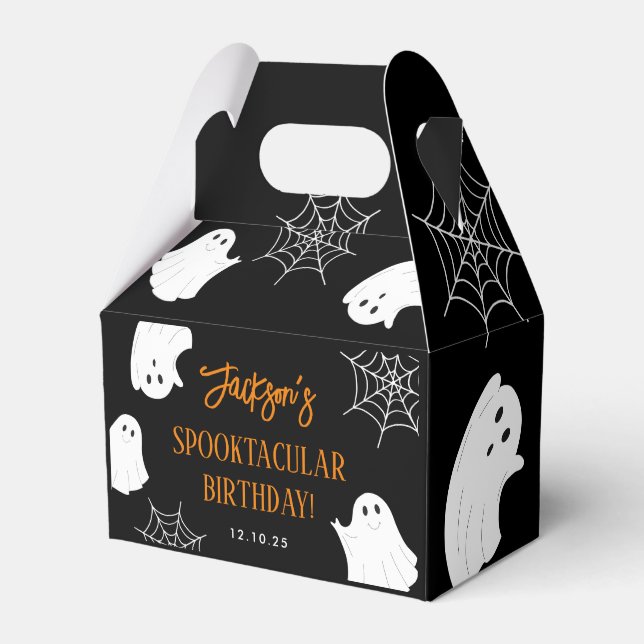 Black Niedlich Ghost Spooky Halloween Geburtstag Geschenkschachtel (Vorderseite)