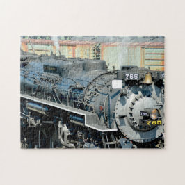 Black Nikel Plate Road 765 Dampflokomotive Train Puzzle