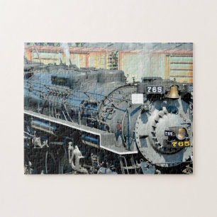 Black Nikel Plate Road 765 Dampflokomotive Zug Puzzle