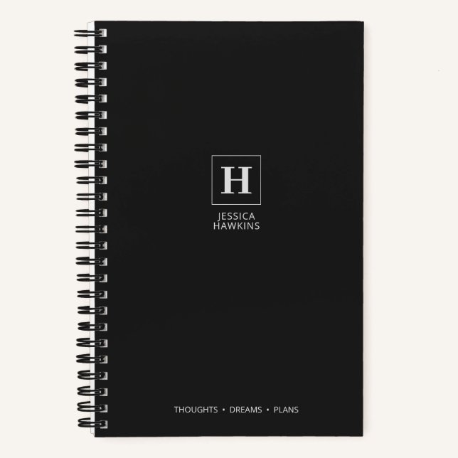 Black Noir Classic Monogram Notizbuch (Vorderseite)