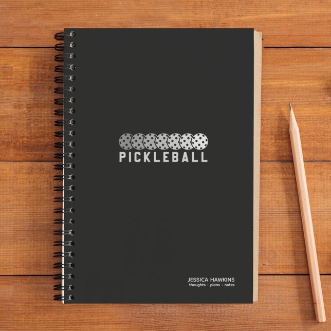 Black Noir Pickleball Logoabteilung Personal Notizbuch (Von Creator hochgeladen)