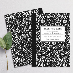 Black Notebook-Lehrer Funny Save the Date Hochzeit Einladung