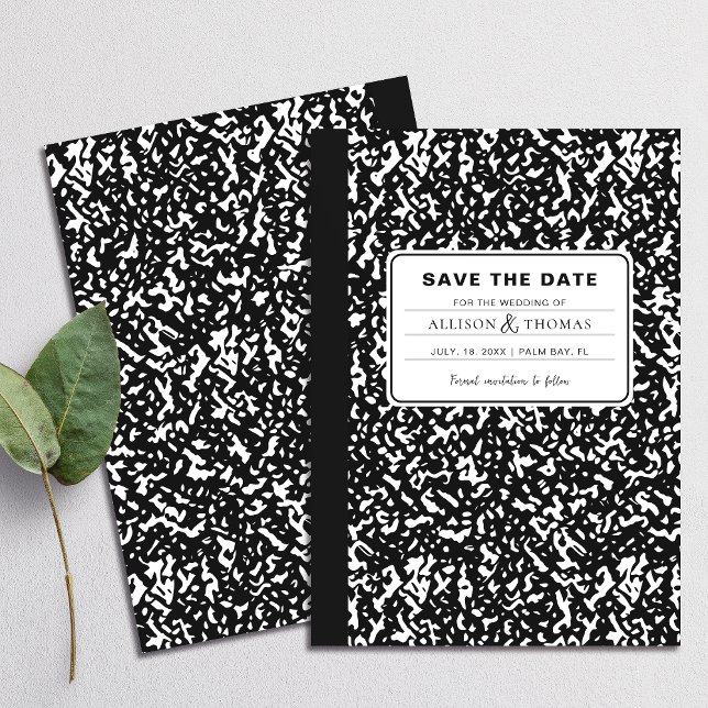 Black Notebook-Lehrer Funny Save the Date Hochzeit Einladung (Perfect for school teachers and anyone who appreciates a playful twist on tradition.)