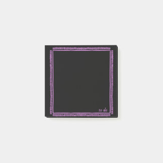 Black Notes with Fluorescent Pink Border Post-it Klebezettel