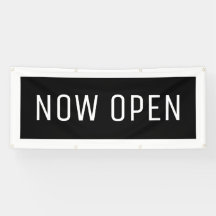 Black Now Open Banner