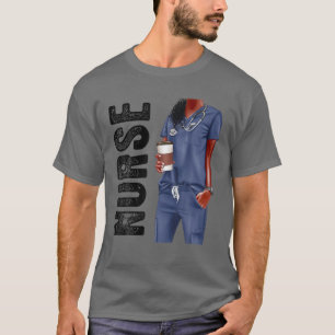 Black Nurse Afro Liebe Melanin American Wom T-Shirt