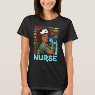 Black Nurse Afro Magic Black History Mont Nurse T-Shirt