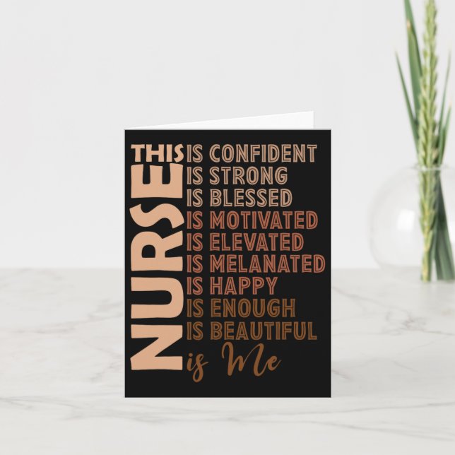 Black Nurse Black History Nurse Melanin Afro Frau Karte (Vorderseite)