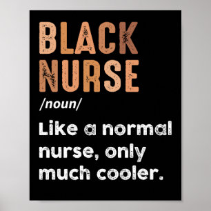Black Nurse Definition Funny Black History Monat Poster