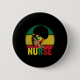 Black Nurse FRAU Afro Melanin Vintage Schwarze Ges Button