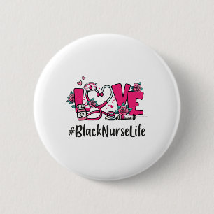 Black Nurse Liebe Valentine Day Niedlich Heart Ap Button