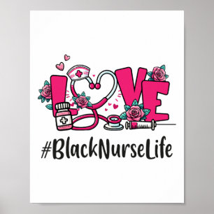 Black Nurse Liebe Valentine Day Niedlich Heart Ap Poster