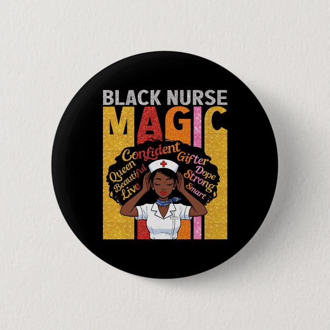 Black Nurse Magic Confident Beautiful Queen Melani Button (Vorderseite)