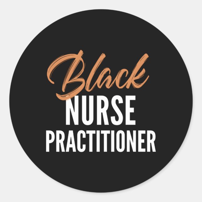 Black Nurse Practitioner Runder Aufkleber (Vorderseite)