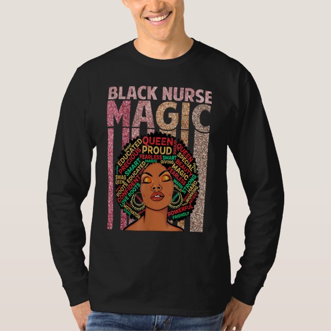Black Nurses Magic Melanin Pflege Afrikanischen St T-Shirt (Vorderseite)