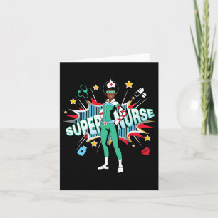 Black Nurses Rock Shirt Super Hero Funny Black Rn Karte
