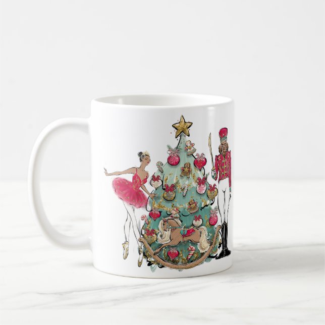 Black Nutcracker Ballet Weihnachts-Tasse Kaffeetasse (Links)