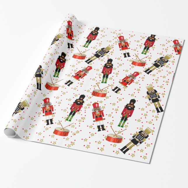 Black Nutcracker Holiday Geschenk Wraps Geschenkpapier (Ungerollt)