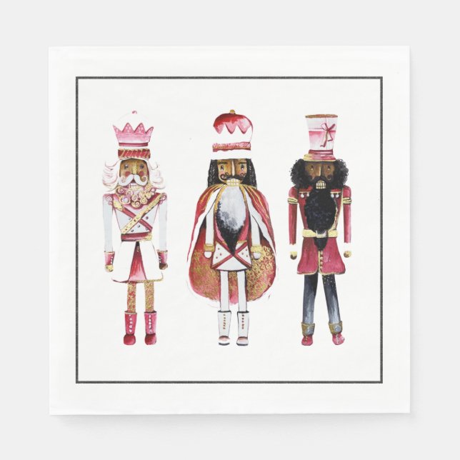 Black Nutcracker Paper Napkin Serviette (Vorderseite)