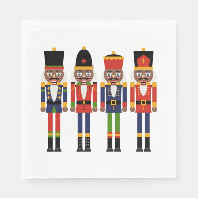 Black Nutcracker Paper Napkin Serviette (Vorderseite)