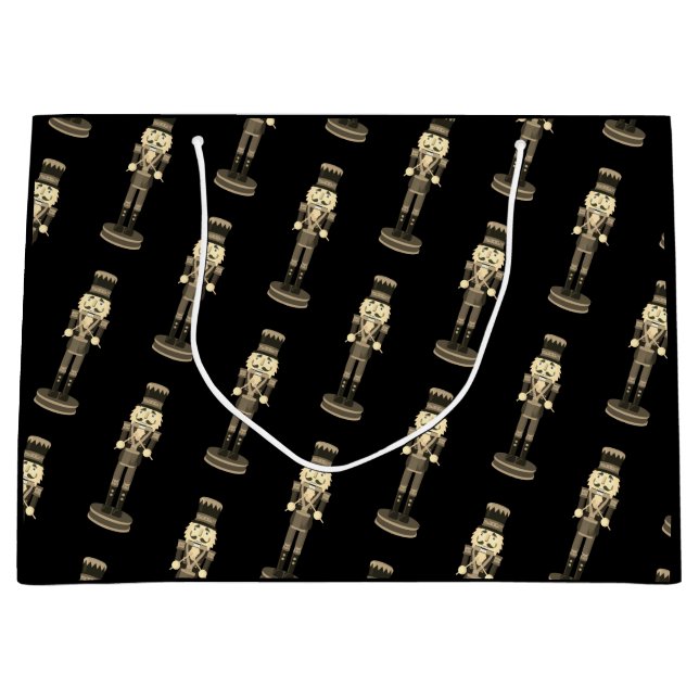 Black Nutcracker Soldier Weihnachten | Große Geschenktüte (Vorderseite)