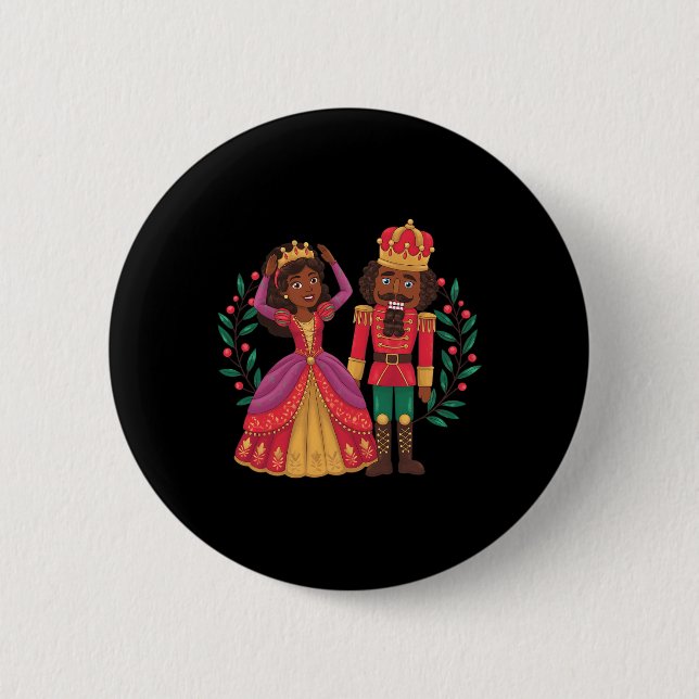 Black Nutcracker Sugar Plum Fairy Kwanzaa African Button (Vorderseite)