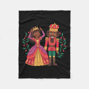 Black Nutcracker Sugar Plum Fairy Kwanzaa African Fleecedecke