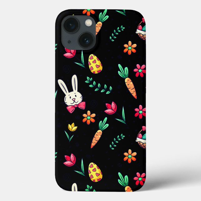 Black Oaster Pattern Handy Case (Rückseite)