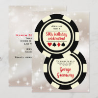 Black Off White Poker Chip Las Vegas Geburtstag