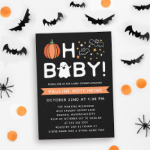 Black Oh Baby Pumpkin Halloween Kinderdusche