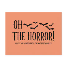 Black Oh, der Horror Halloween Postcard