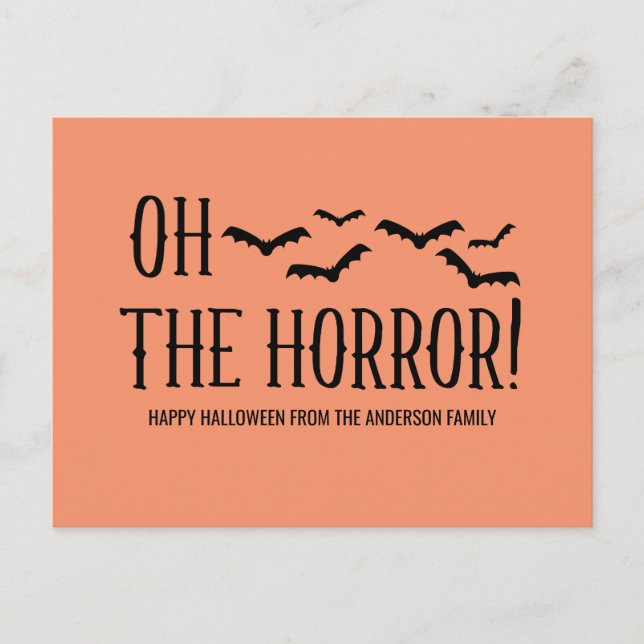 Black Oh, der Horror Halloween Postcard Postkarte (Vorderseite)